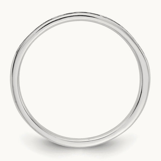 Diamond Channel Band — 14K White Gold, 6.75