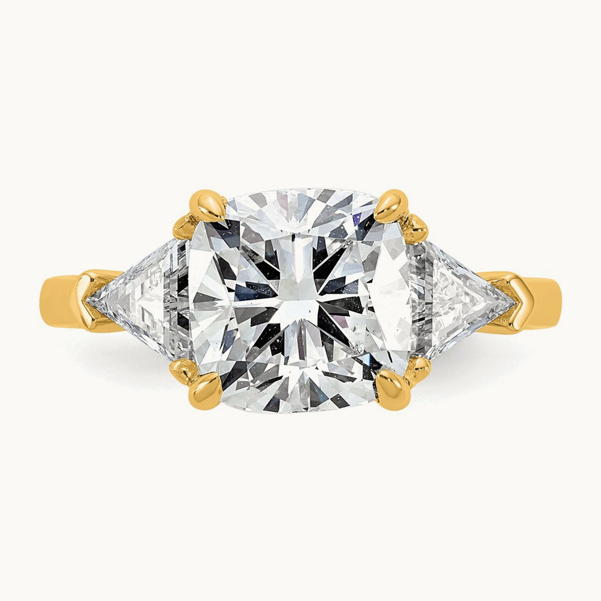 Triangle Cushion Semi-Mount Engagement Ring, 0.50-1.00 ct tw Lab-Grown Diamond — 1 ct, 14K Yellow Gold