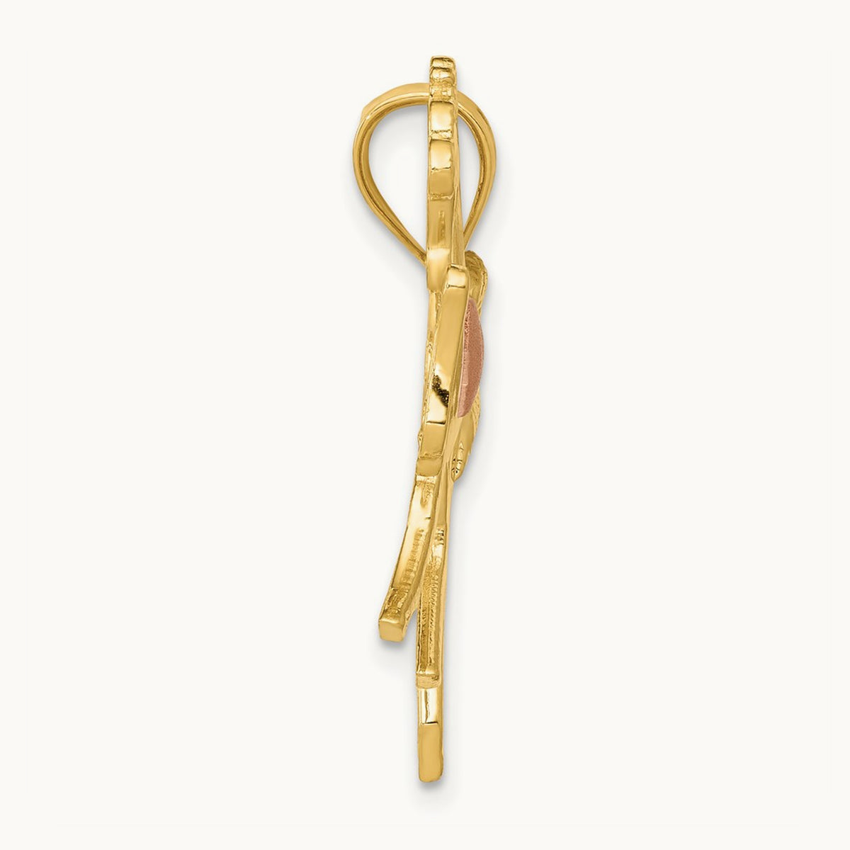 Horse w/Heart Charm, 14K Yellow with Rose Gold