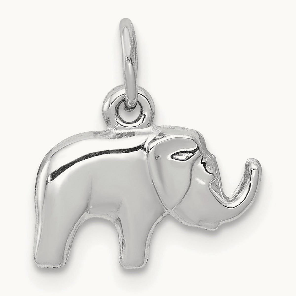 Elephant Charm, 14K White Gold