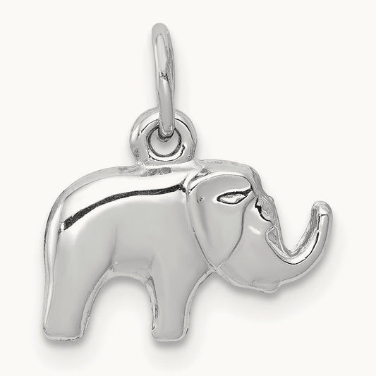 Elephant Charm, 14K White Gold