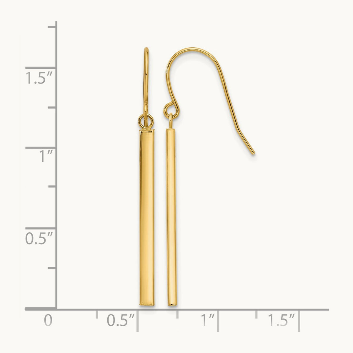 Bar Dangle Earrings, 14K