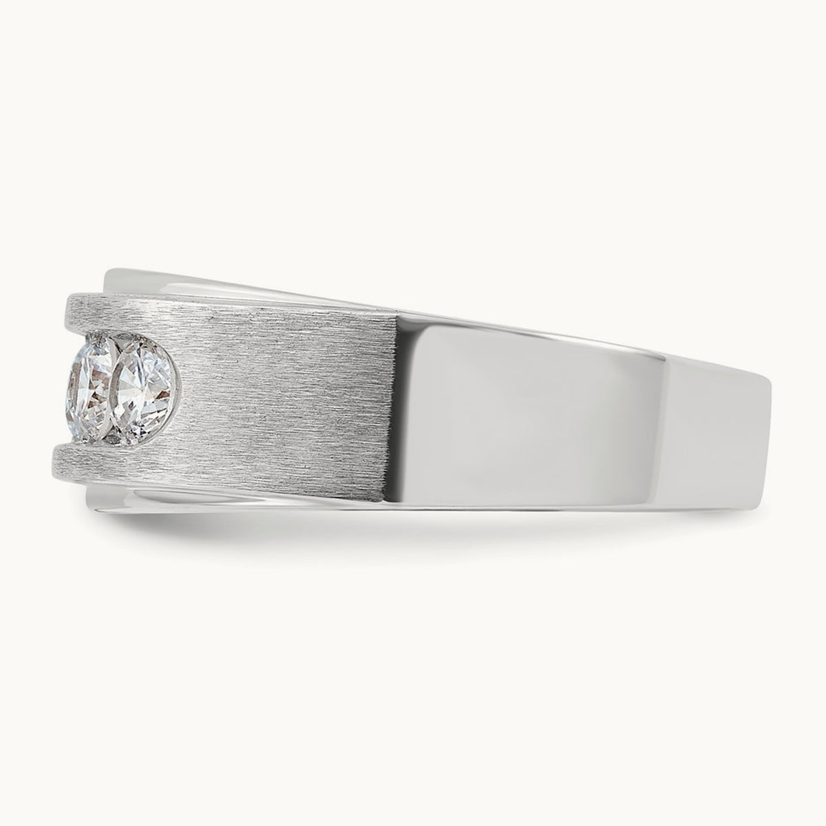 1ct Lab Grown Dia VS+ F+ Comp 5 Stone Men's Band, 14K White Gold