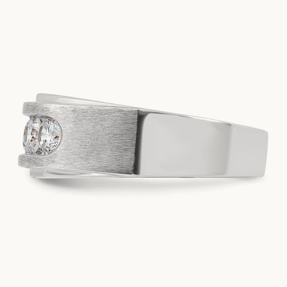 1ct Lab Grown Dia VS+ F+ Comp 5 Stone Men's Band, 14K White Gold