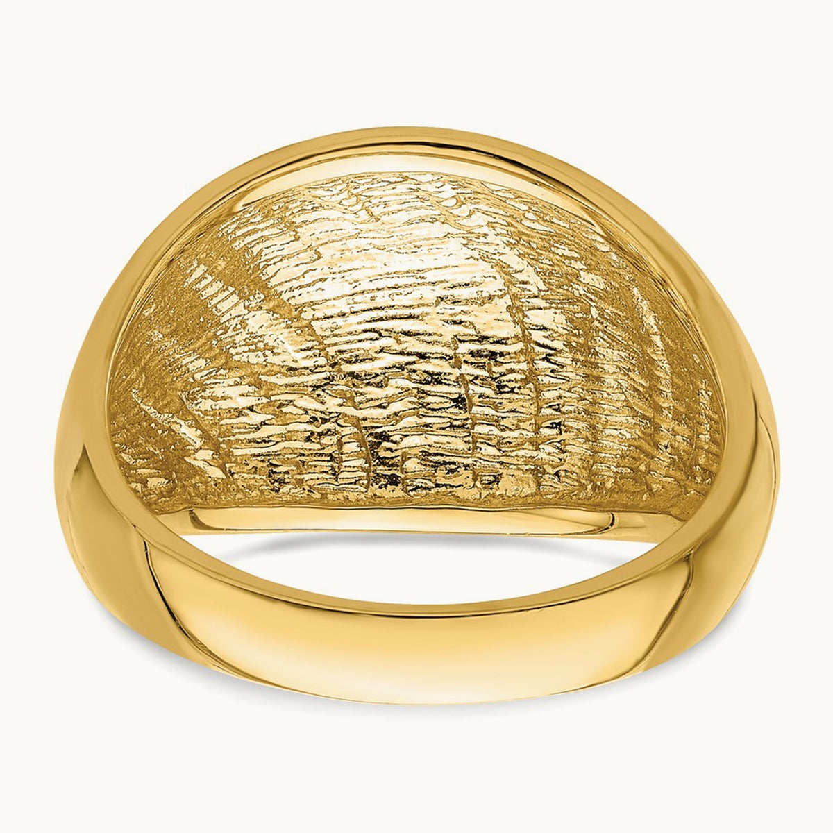 Diamond-cut Lattice Pattern Dome Ring, 14K