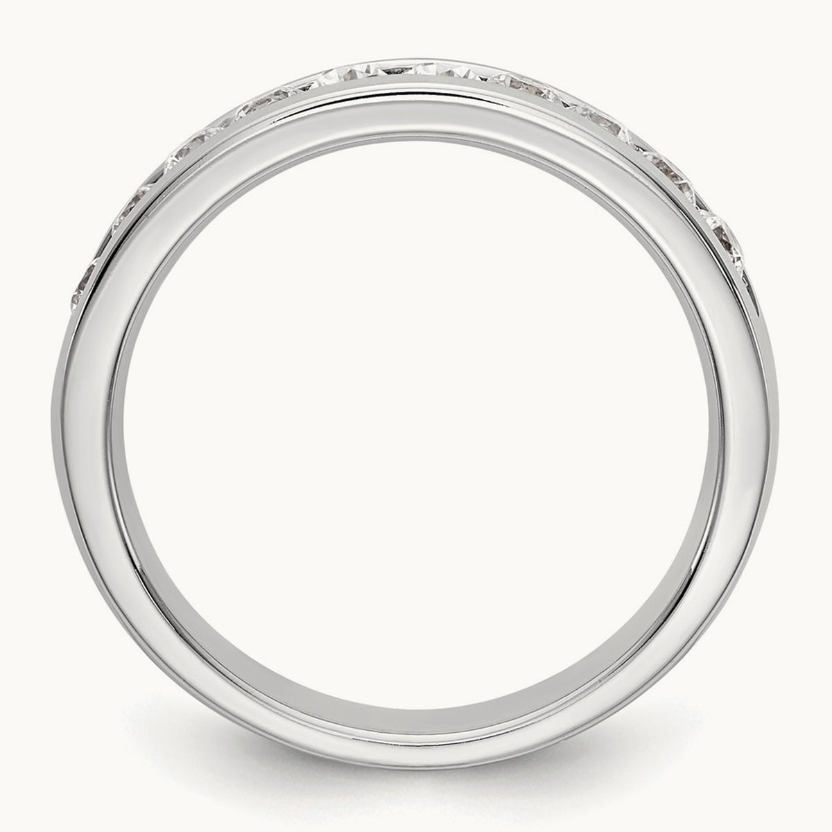 10- Stone Ladies Band Mounting, 2.4mm, 14K White Gold