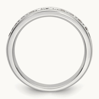 10- Stone Ladies Band Mounting, 2.4mm, 14K White Gold