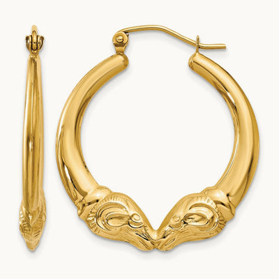 Polished Ram Hoop Earrings — 25.5mm
