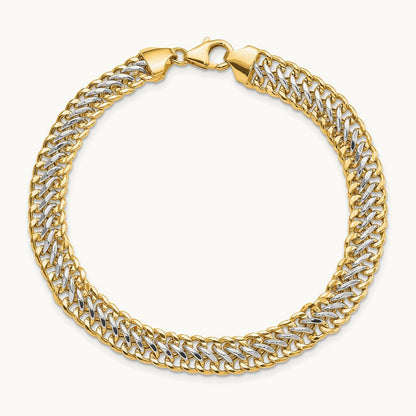 & White Rhodium Polished Fancy Link Bracelet, 14K