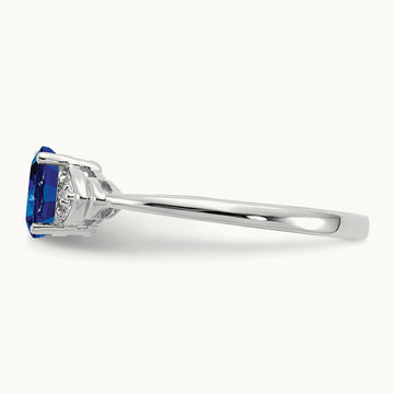 Sapphire and Diamond Ring — 14K White Gold