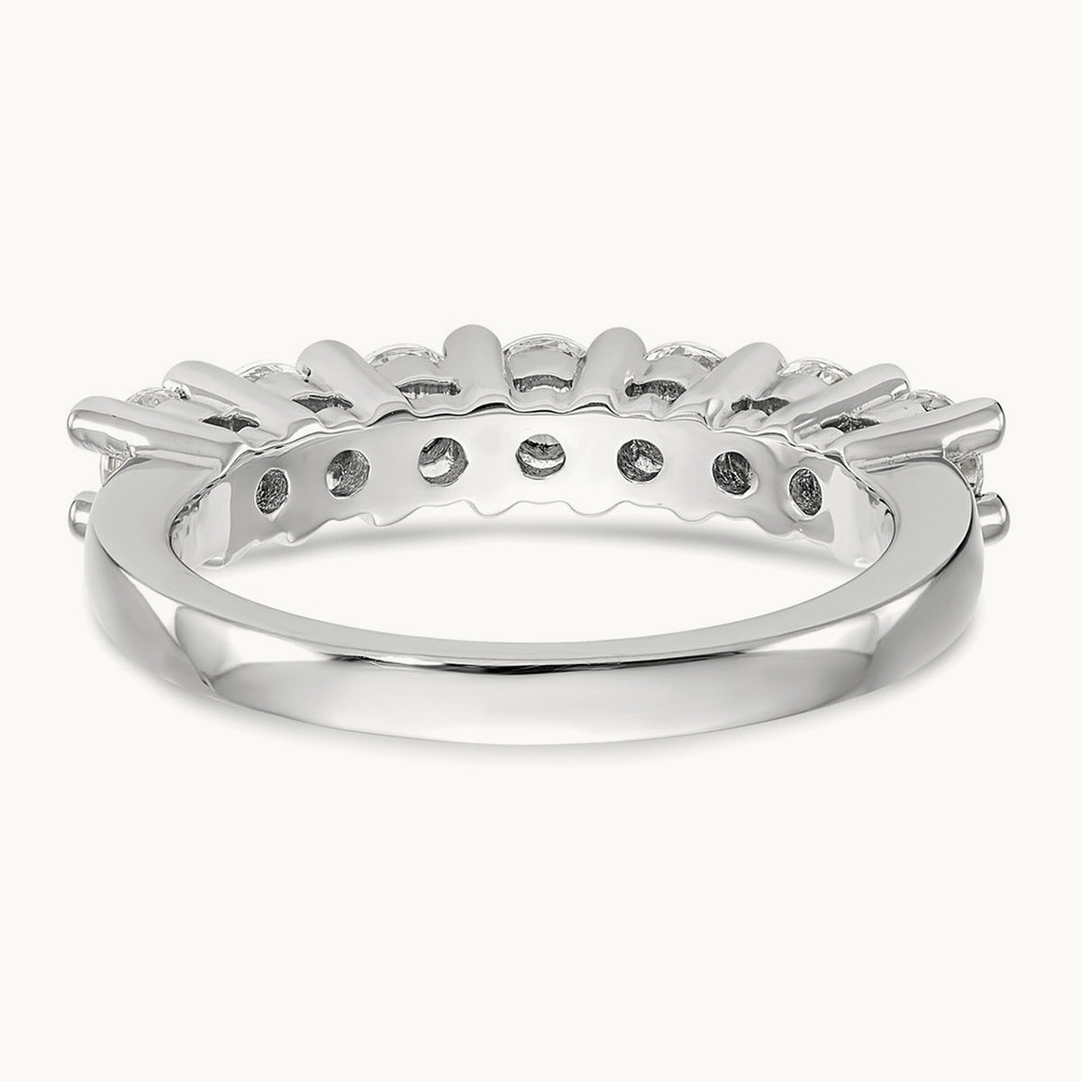 7-Stone Diamond Band, 14K White Gold