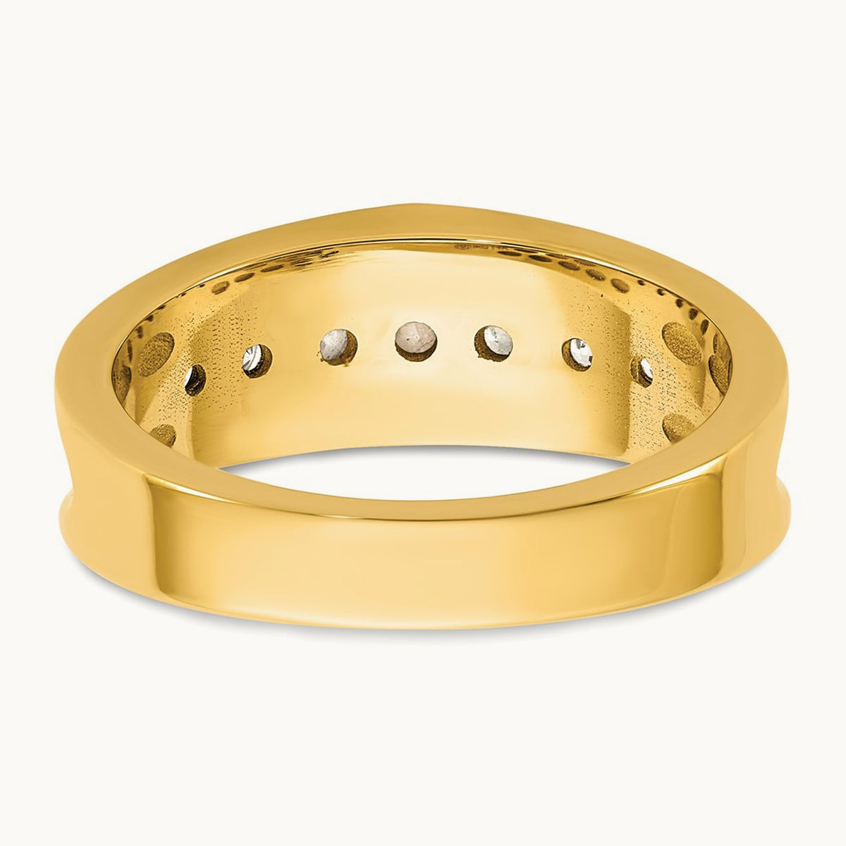 14ktt IB Goodman Mens Polished 7-Stone Diamond Ring Mounting