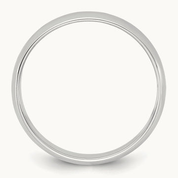 Lightweight Half Round Band, 4.5mm, 10K White Gold