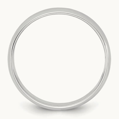 Lightweight Half Round Band, 4.5mm, 10K White Gold