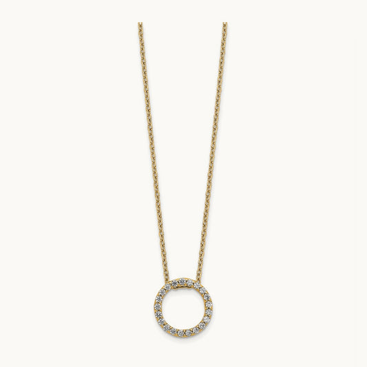 Diamond Circle 18 inch Necklace, 14K