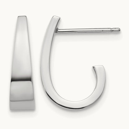 Polished J-Hoop Post Earrings — photo set