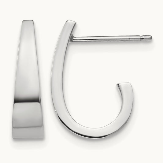 Polished J-Hoop Post Earrings — photo set