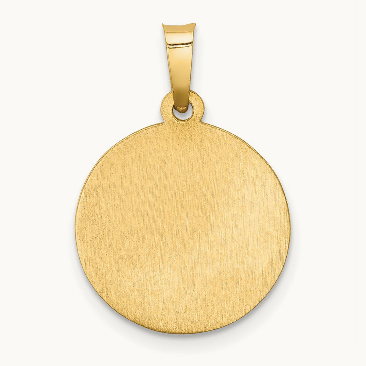 Polished and Satin St. Christopher Medal Hollow Pendant, 14K