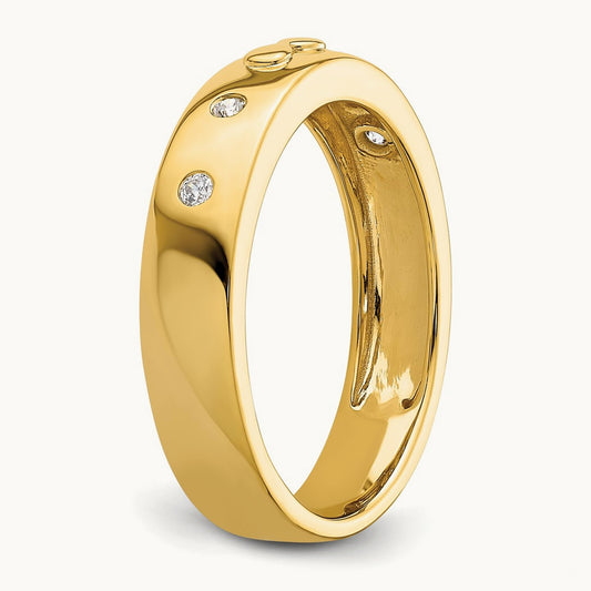 Infinity Diamond Mens Complete Wedding Band, 14K