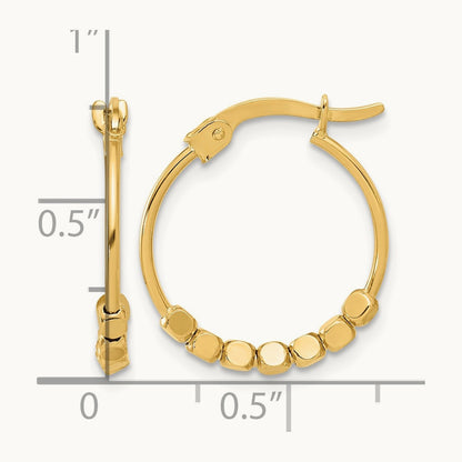 Polished Beads Hoop Earrings — 18.75mm