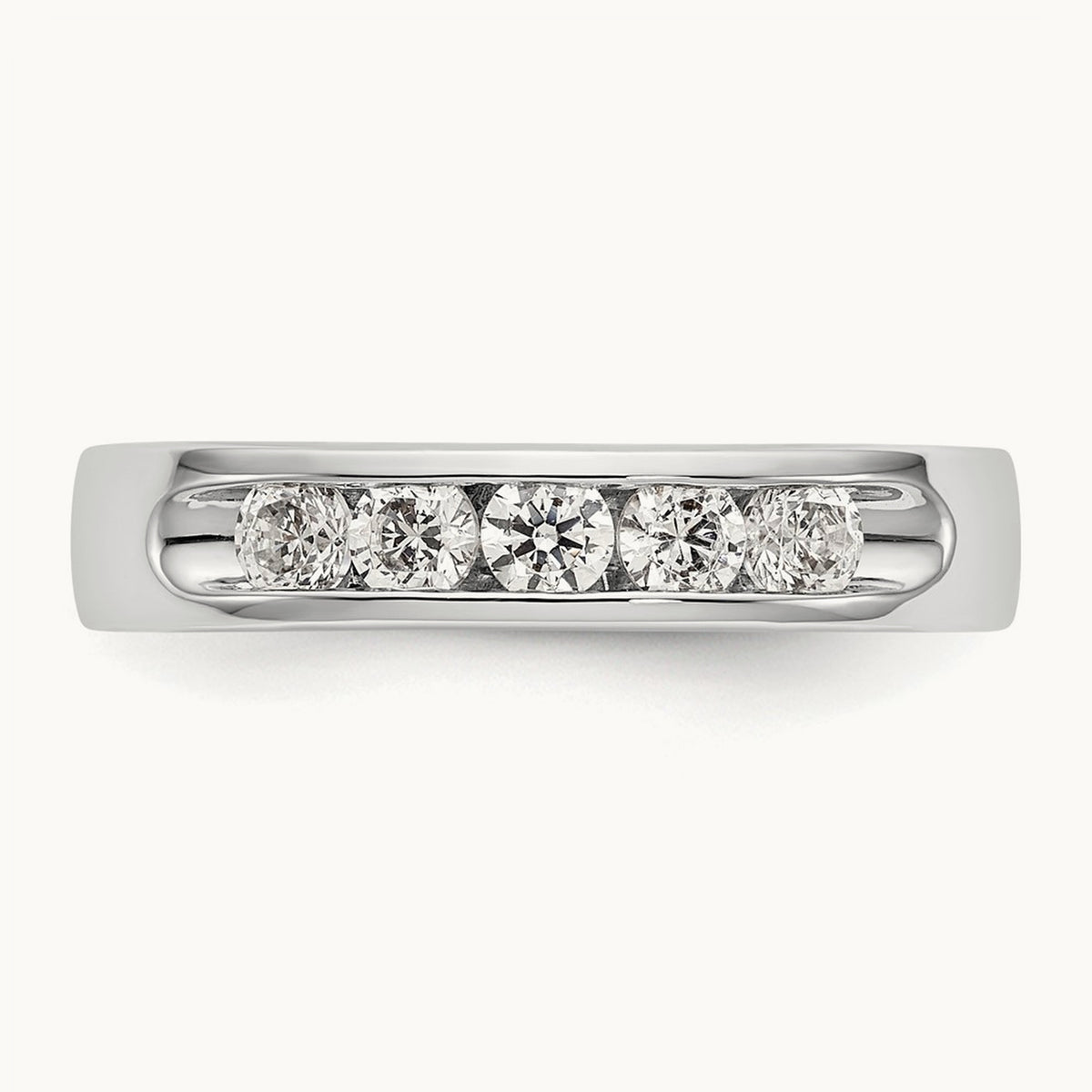 5- Stone Channel Band Mounting, 2.9mm, 14K White Gold