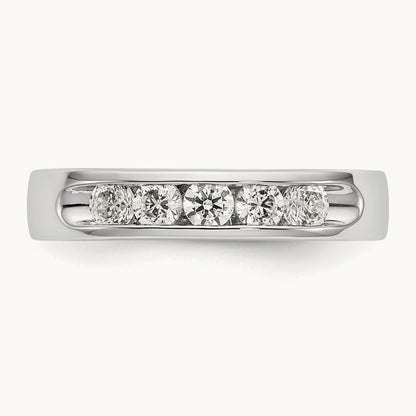 5- Stone Channel Band Mounting, 2.9mm, 14K White Gold