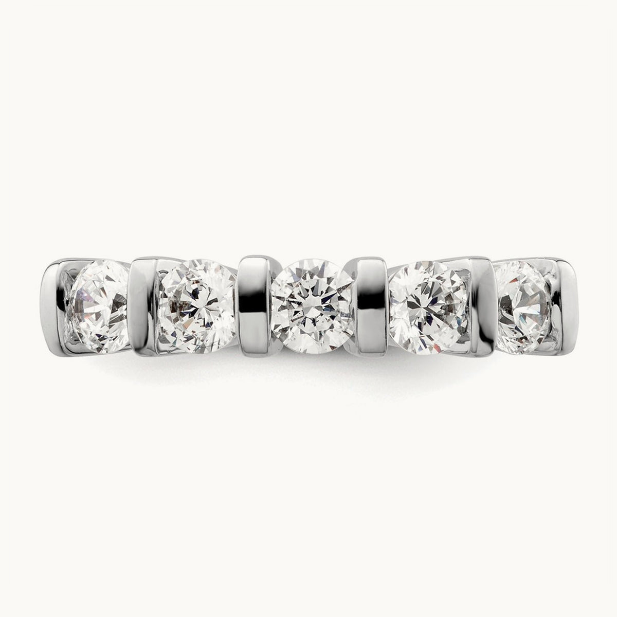 5-Stone Diamond Band, 14K White Gold