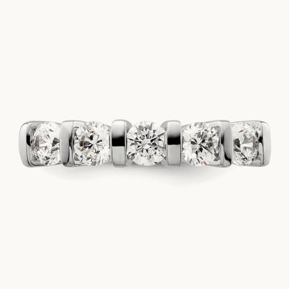 5-Stone Diamond Band, 14K White Gold