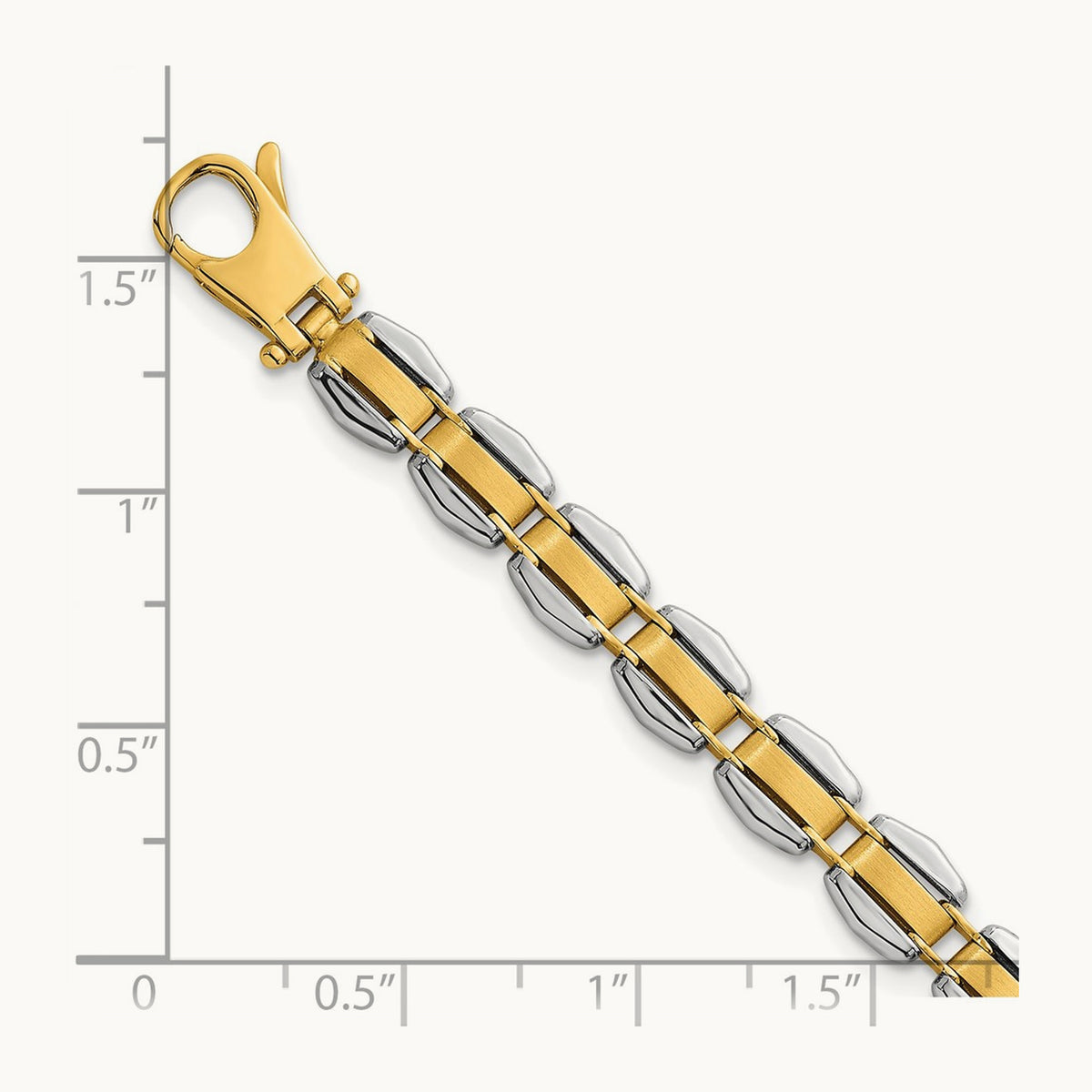 Polished 8in. Fancy Link Bracelet, 14K Two-tone