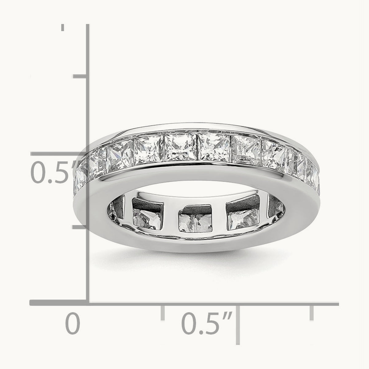 Polished Princess Channel Set Diamond Eternity Band, 3.00 ct tw — 14K White Gold