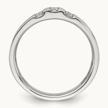 IB Goodman Mens Polished Complete 1/3ct Diamond Ring, 14K White Gold
