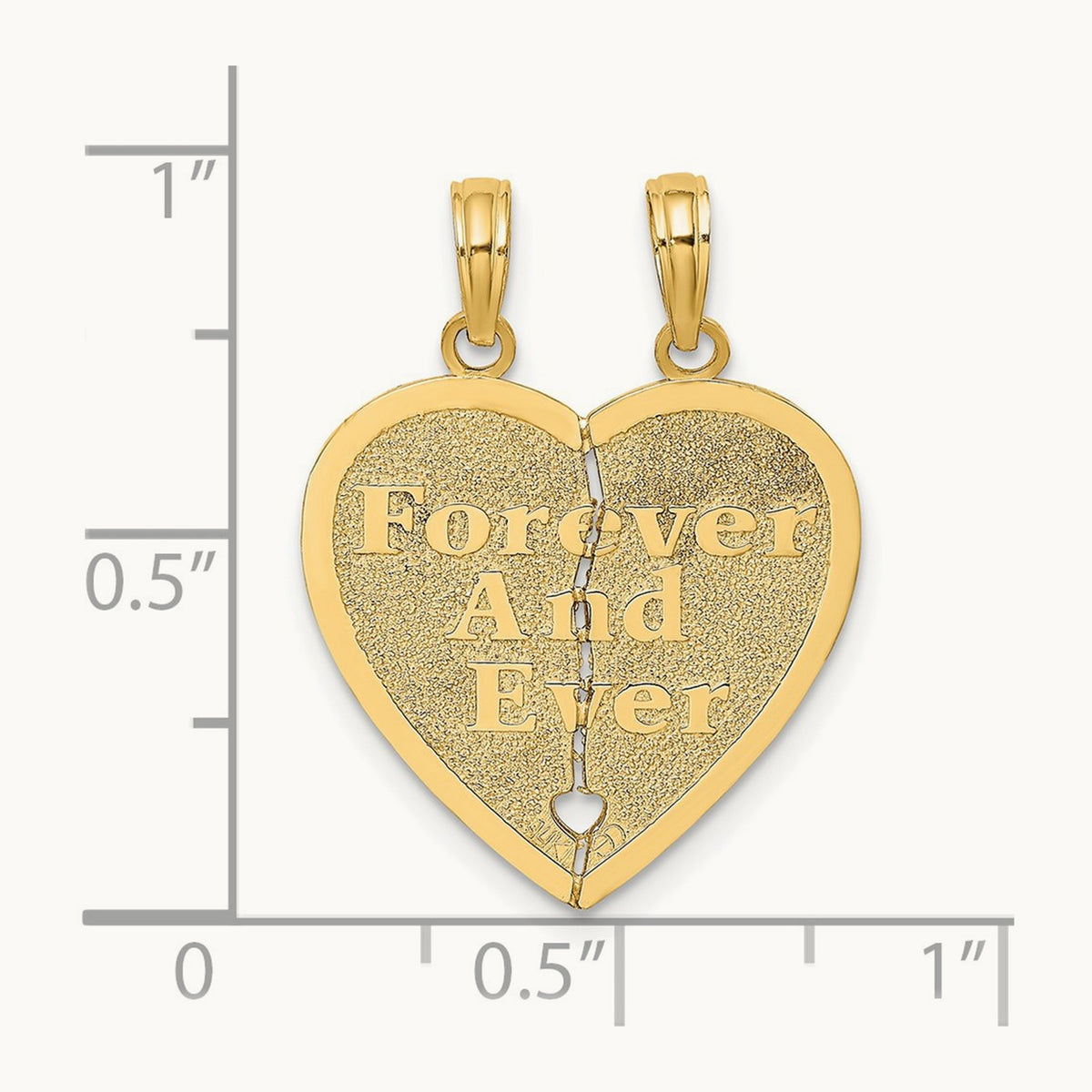 FOREVER AND EVER Break-Apart Heart Charm, 14K
