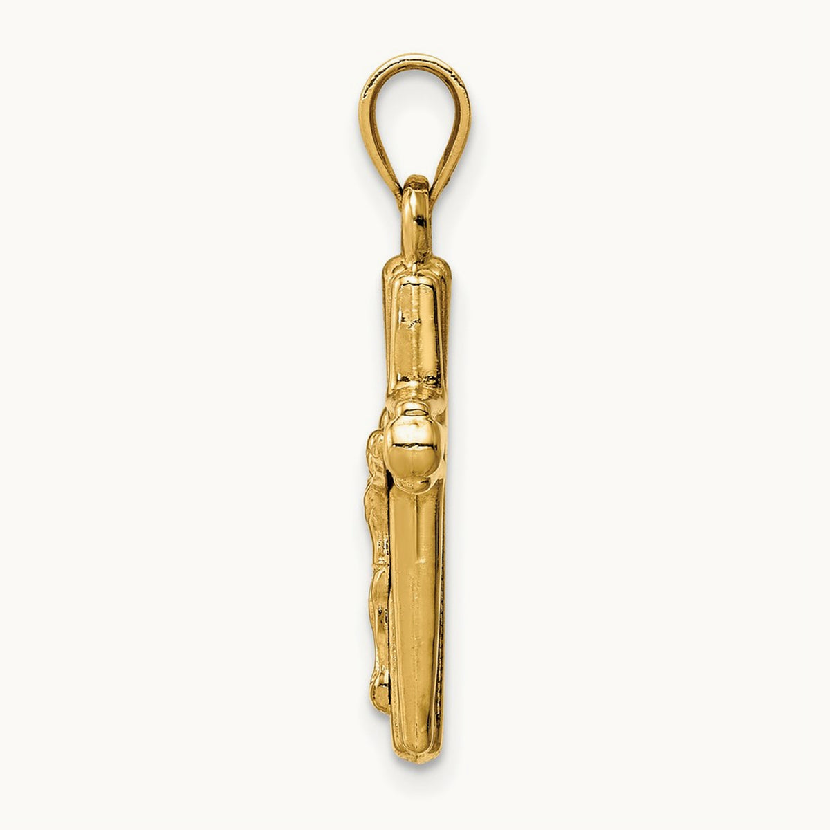 Reversible Crucifix Pendant — 14K Yellow Gold, 27mm