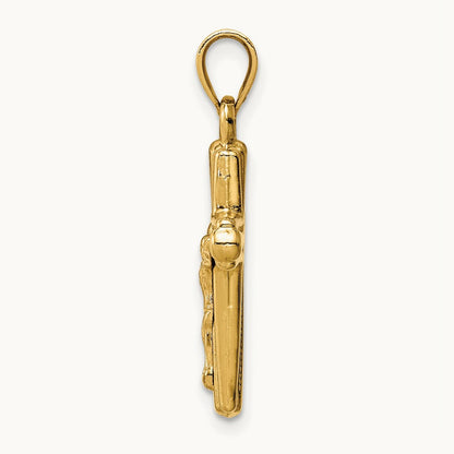 Reversible Crucifix Pendant — 14K Yellow Gold, 27mm