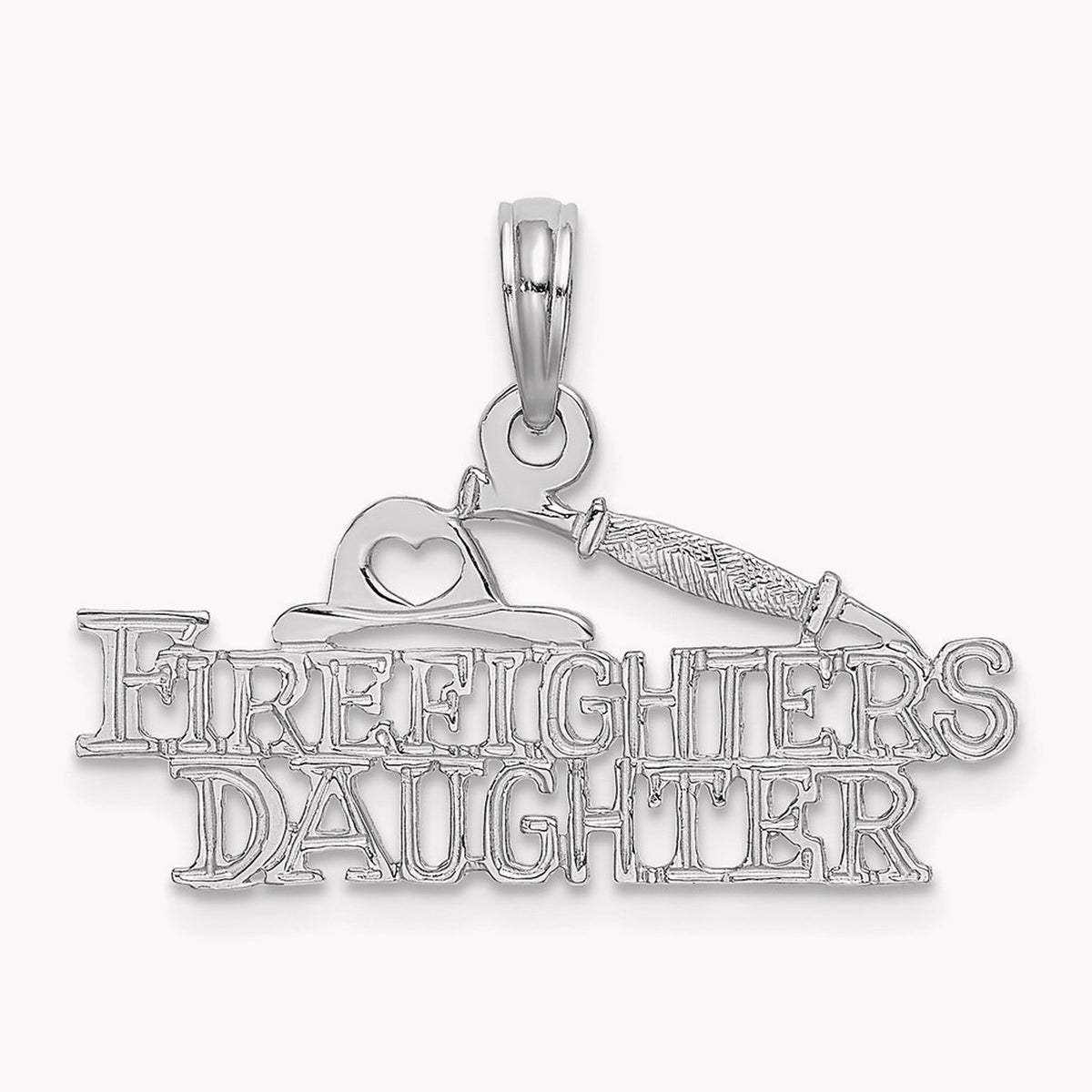 FIREFIGHTER'S DAUGHTER Charm — 14K White Gold