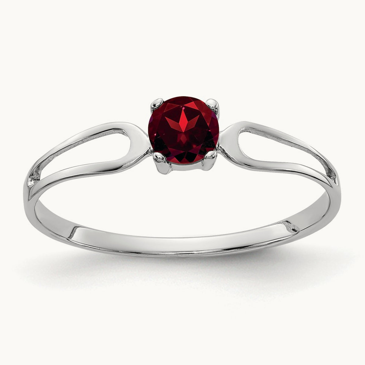 Garnet Ring — 14K White Gold, 6