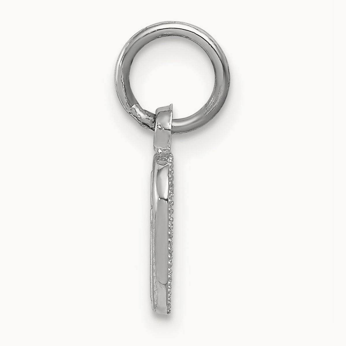 Cross in Heart Charm — 14K White Gold