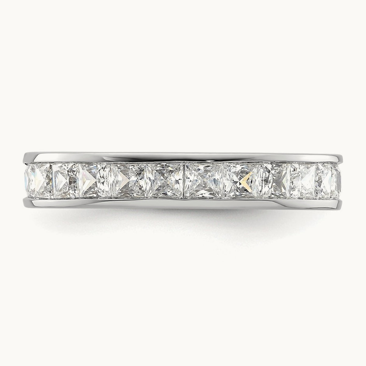 Princess Eternity Band, 2.00-3.00 ct tw Lab-Grown Diamond — 2 ct, 14K White Gold