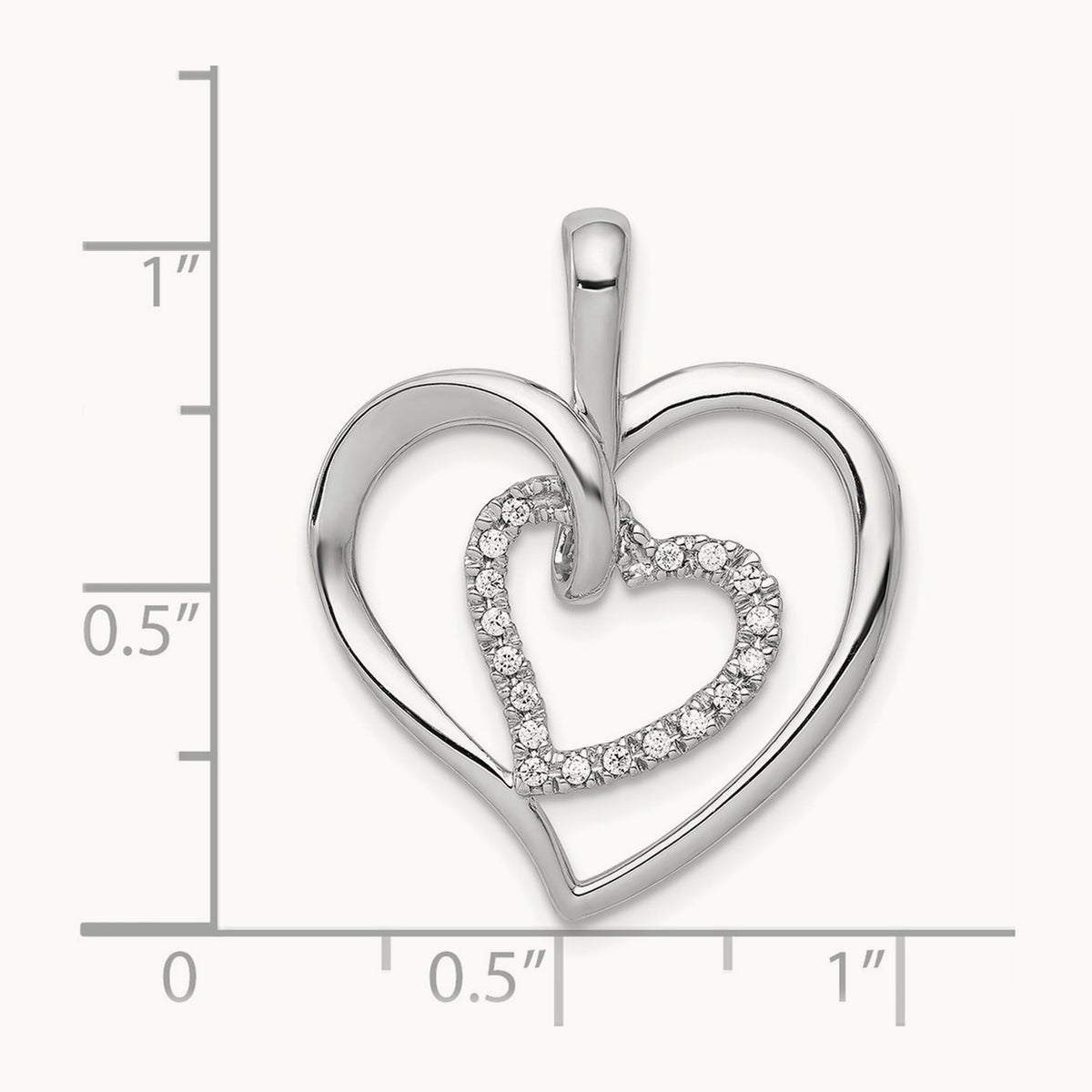 1/10ct. Diamond Double Heart Pendant — photo set