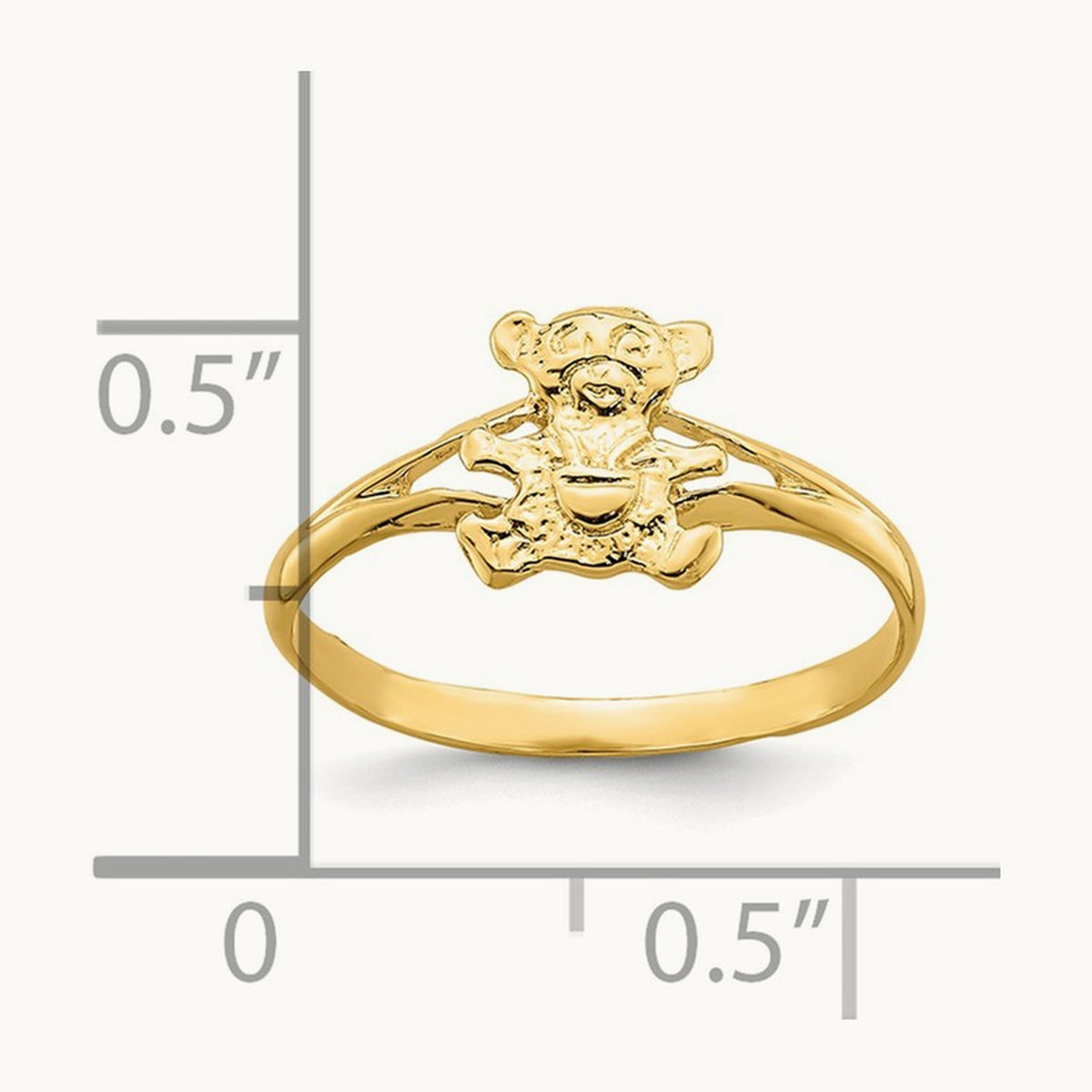 Teddy Bear Baby Ring, 14K