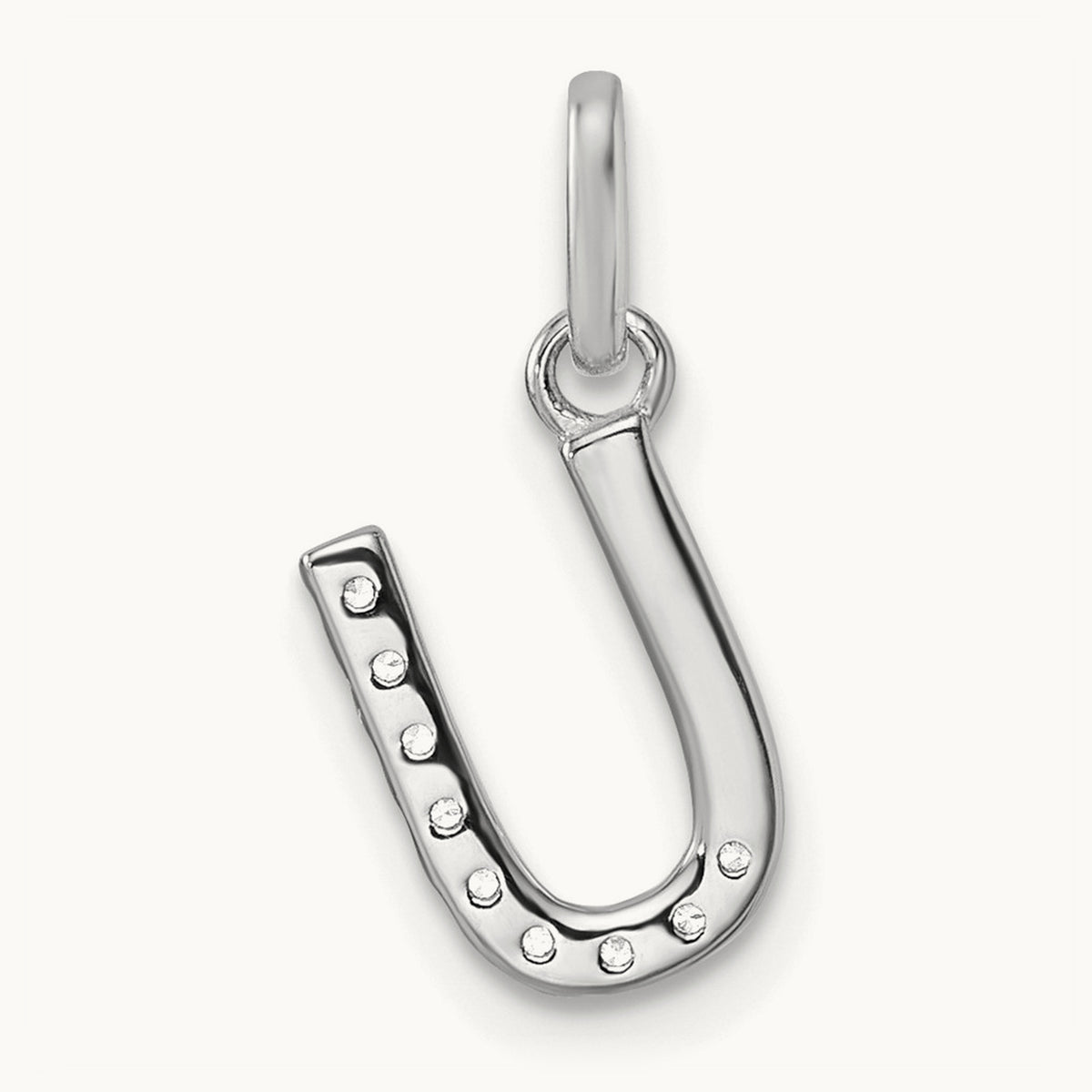 Twisted Diamond Charm — 14K White Gold, U