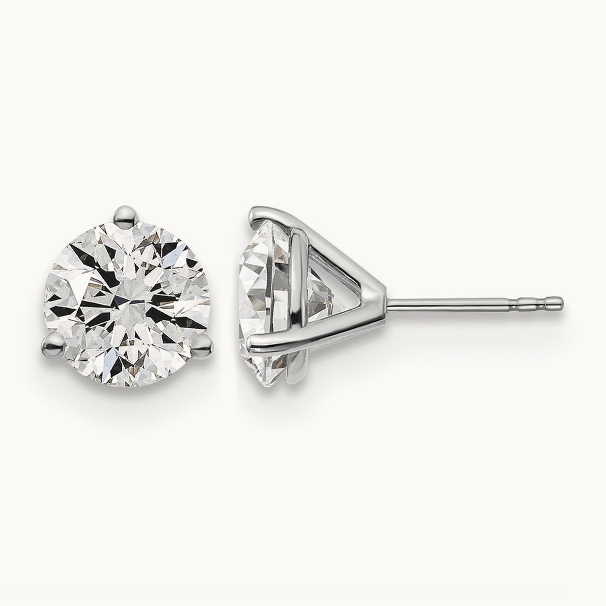 Round Stud Earrings, 0.10-6.00 ct tw Lab-Grown Diamond