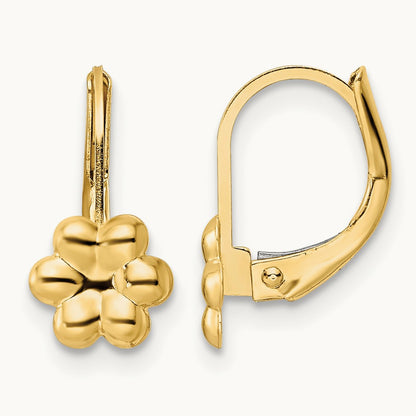 Madi K Polished Flower Leverback Earrings — photo set