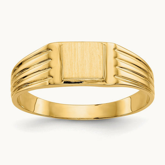 5.25x4. Open Back Signet Ring, 75mm, 14K