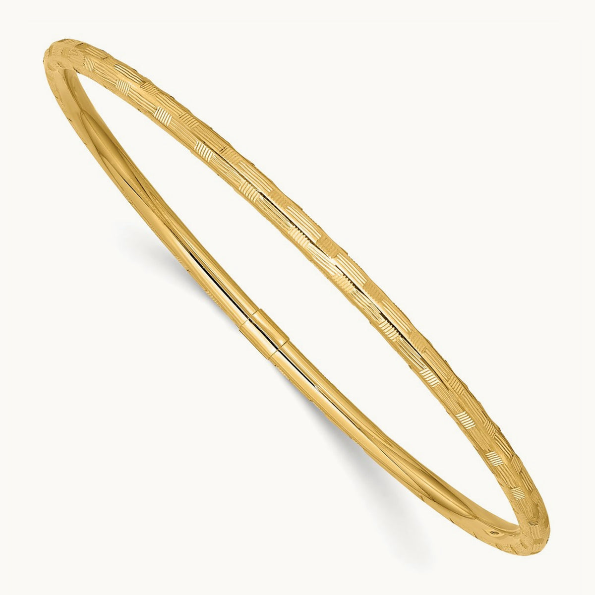 Diamond-cut Slip-on Bangle, 14K Yellow Gold