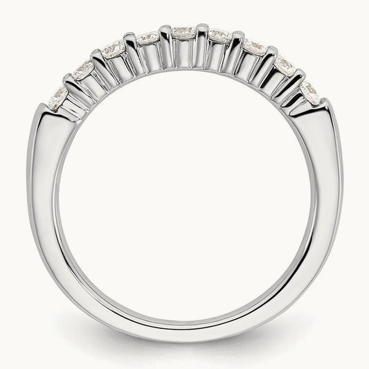 9-Stone Diamond Band, 14K White Gold