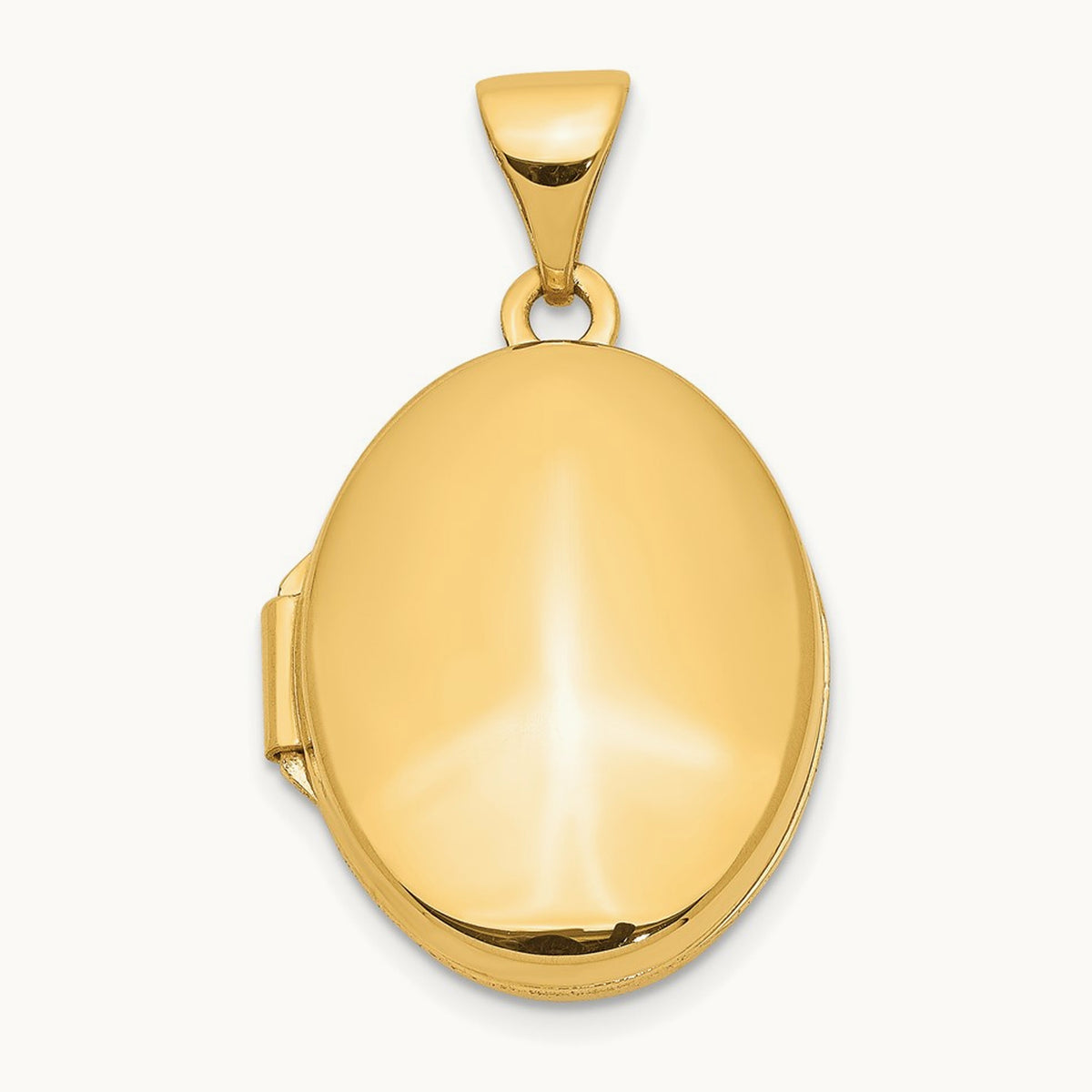 Plain Polished Oval Locket — 24mm