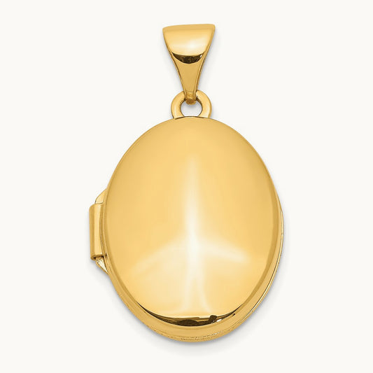 Plain Polished Oval Locket — 24mm