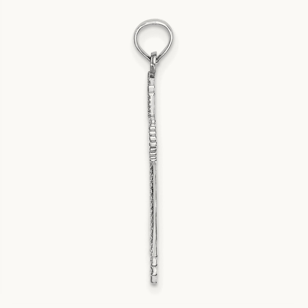 Fancy D/C Cross Charm, 14K White Gold