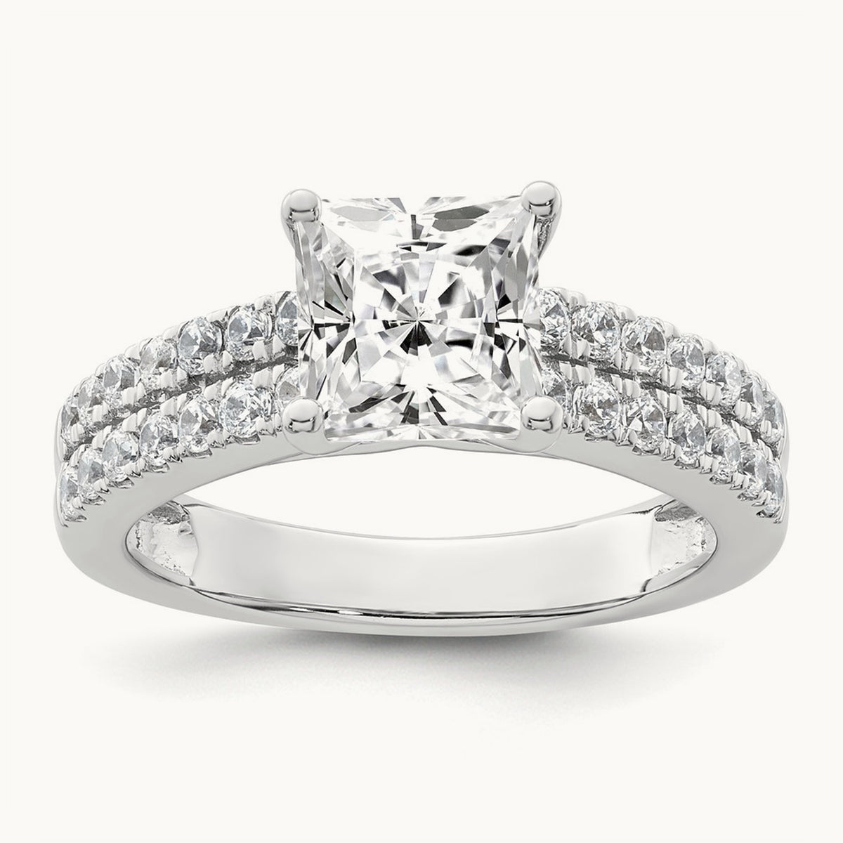 Princess Center Semi-Mount Engagement Ring, 0.50 ct tw Lab-Grown Diamond